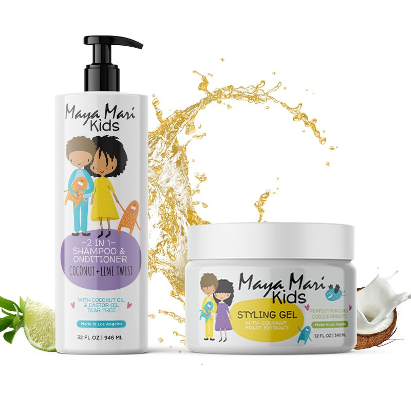 Maya Mari Kids 2in1 Shampoo  Conditioner with TearFree Formula and Bonus Hair Gel  Perfect for Kids Daily Hair Care Routines for both boys and girls